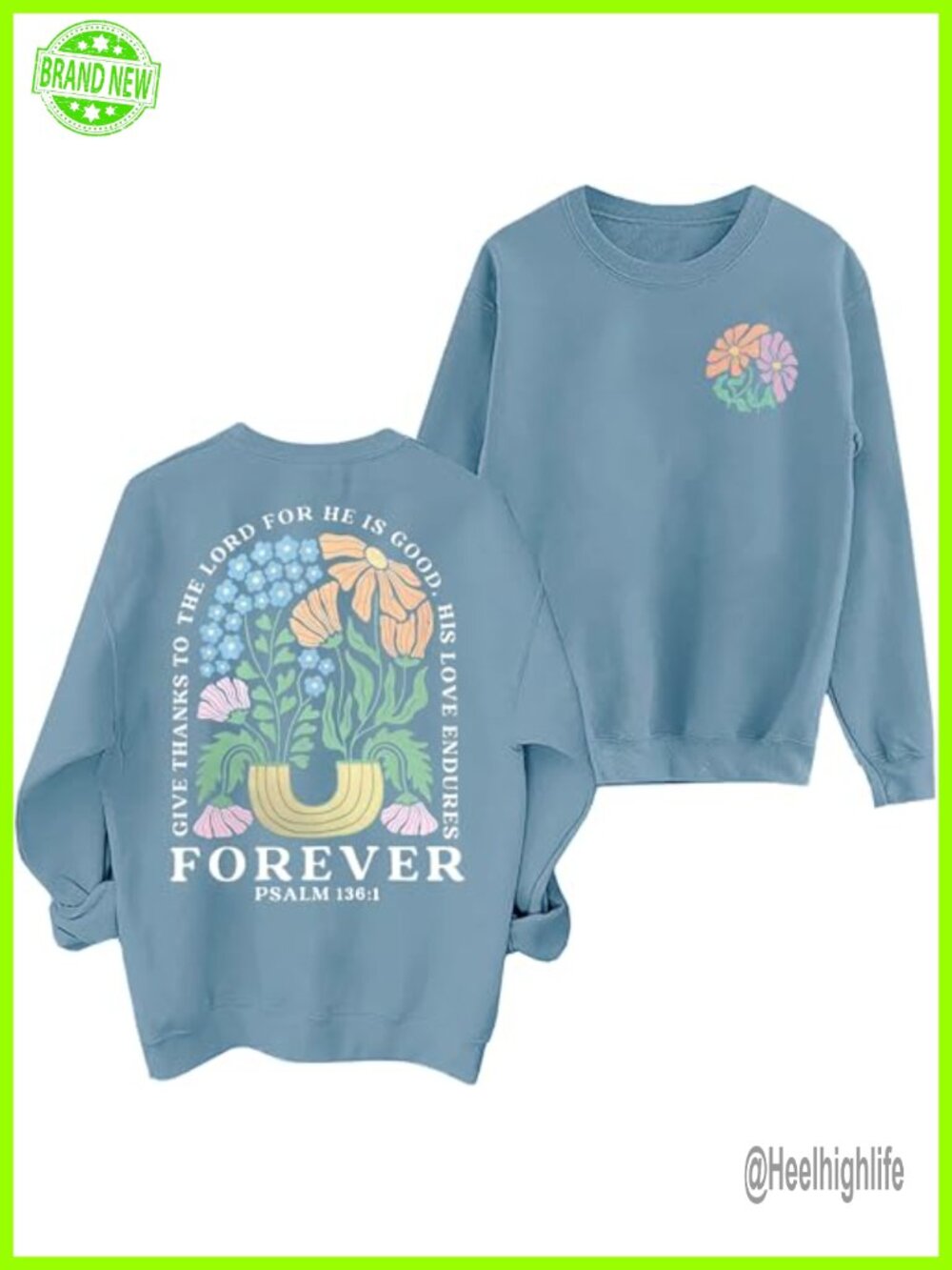 Christian Sweatshirt Jesus Faith Bible Verse Pullover Crewneck Women - Picture 1 of 5